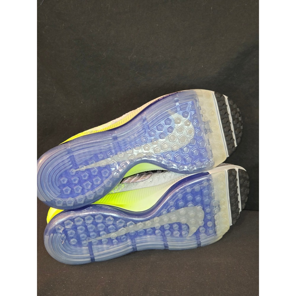 Nike Zoom All Out Flyknit Women Running Shoes Neon Yellow Gray Mid Top Athletic - Picture 10 of 12